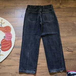 Vintage Baggy WideLegged Faded Black Denim Jeans